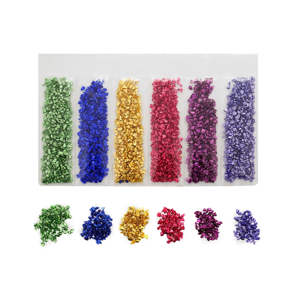 20/50g Glass Metal Crushed Stone Filler DIY Table Decoration Cake Fruit Coaster Filling Decorative Crystal For Epoxy Resin Mold