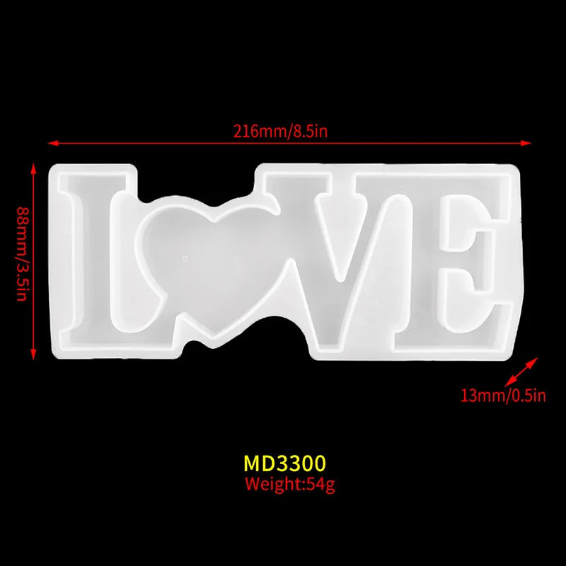 DIY English Word Combination Resin Mold HOME FAMILY LOVE Word Crystal Silicone Mold For Resin