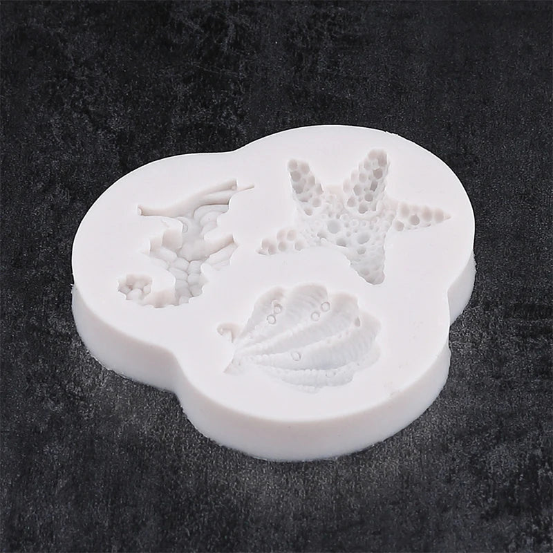 2021 New Sea Animal Mold DIY Seahorse Sea Star Shell Fudge DIY Chocolate Silicone Mold Cake Decor Accessories Epoxy Resin Mold