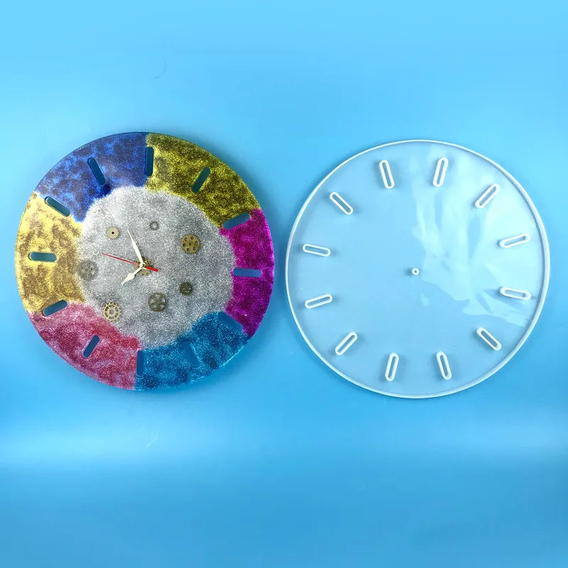 Big Size Clock Silicone Mold DIY Square Round Clock Watch Mould Wall Hanging Decorative Mirror Epoxy Resin Mold