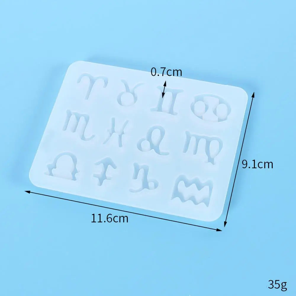 12 Horoscopes Silicone Casting Molds Jewelry Tools For DIY Resin Horoscopes Pendants Keychain Uv Epoxy Art Craft Handmade Making