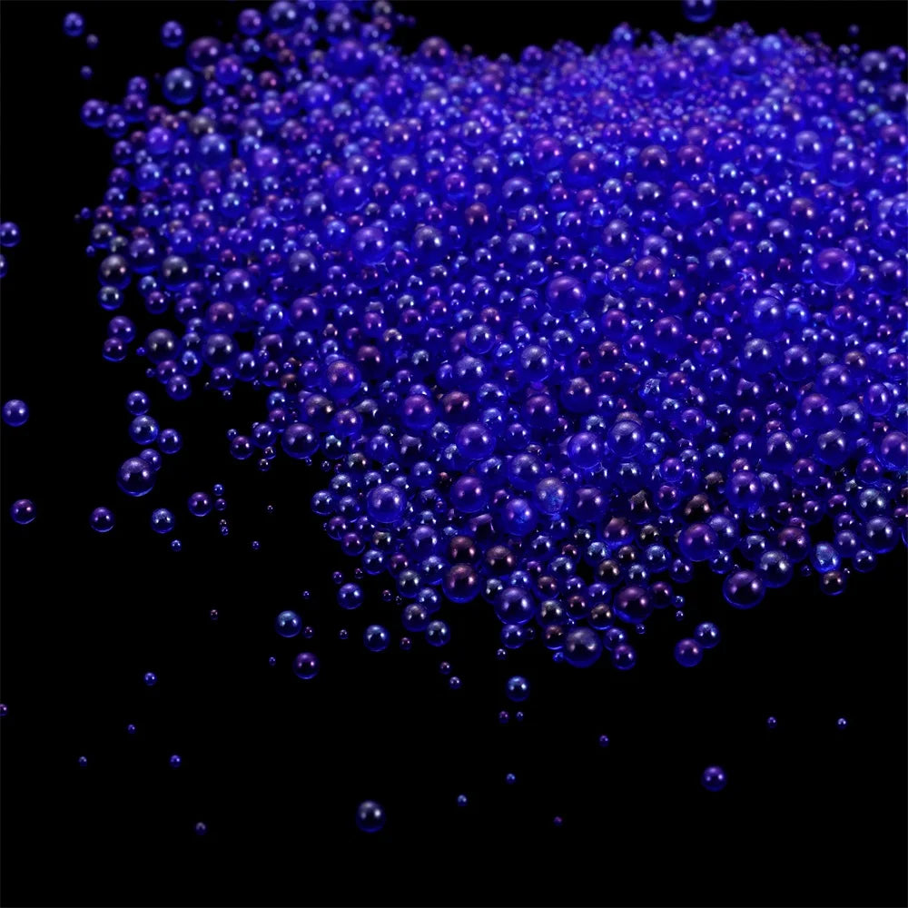 10/20g 0.4-3mm Mini Bubble Ball Beads Tiny Glass Bead Resin Filling for Silicone Mold UV Resin Epoxy Filler DIY Nail Art Decor