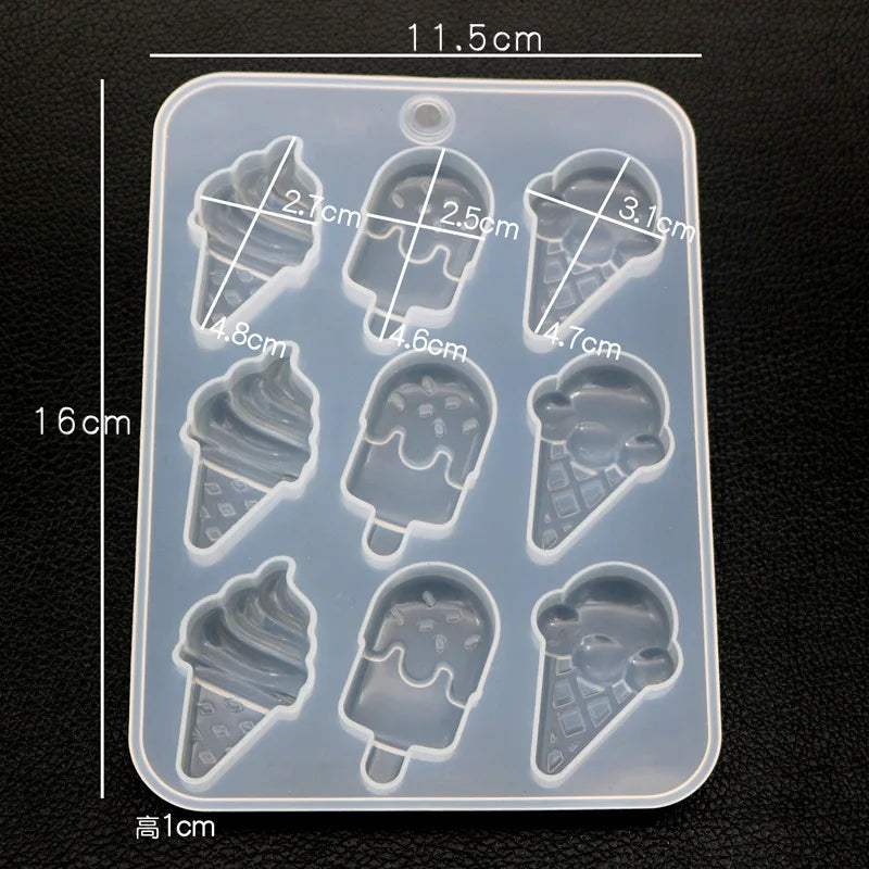 DIY Ice Cream Popsicle Silicone Mold Kawaii Food Cabochon DIY Decoden Supplies Sweet Deco Resin Craft UV Resin Mold Summer Deco