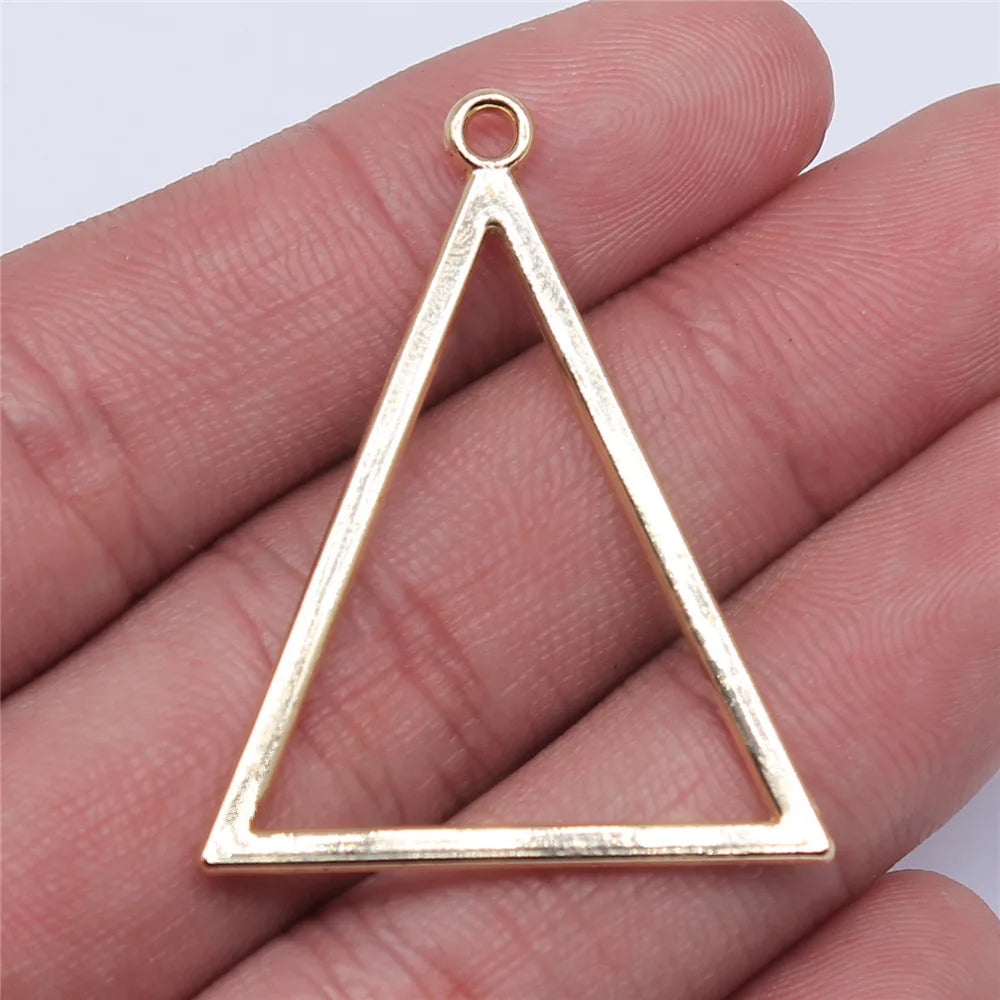 10pcs High Quality KC Gold Color Plated Geometry Charms For Earring Making Hollow Frame Bezel Border Molds UV Epoxy Resin Molds