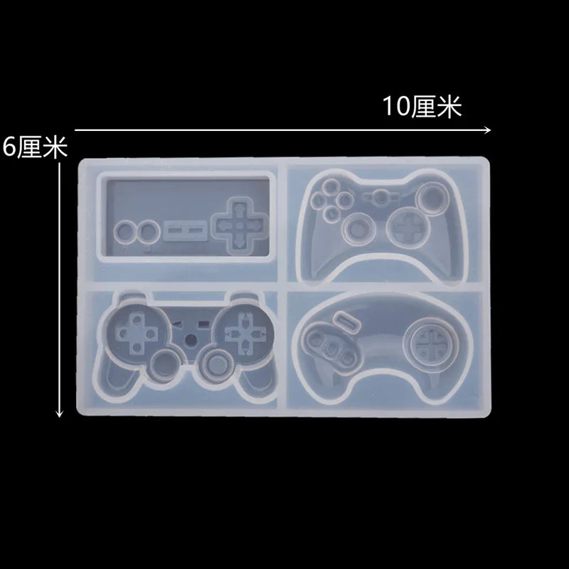 DIY Game Console Handle Mold Silicone Crystal Epoxy Resin Mold Mirror Game Key Chain Silicone Mold For Resin