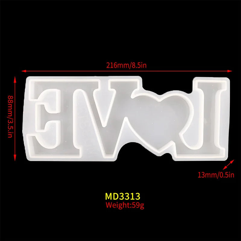 DIY English Word Combination Resin Mold HOME FAMILY LOVE Word Crystal Silicone Mold For Resin