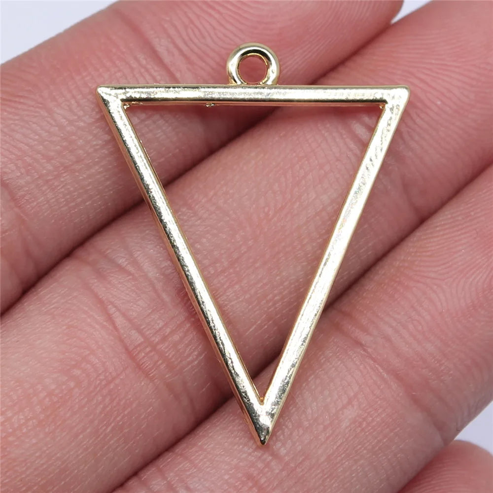 10pcs High Quality KC Gold Color Plated Geometry Charms For Earring Making Hollow Frame Bezel Border Molds UV Epoxy Resin Molds