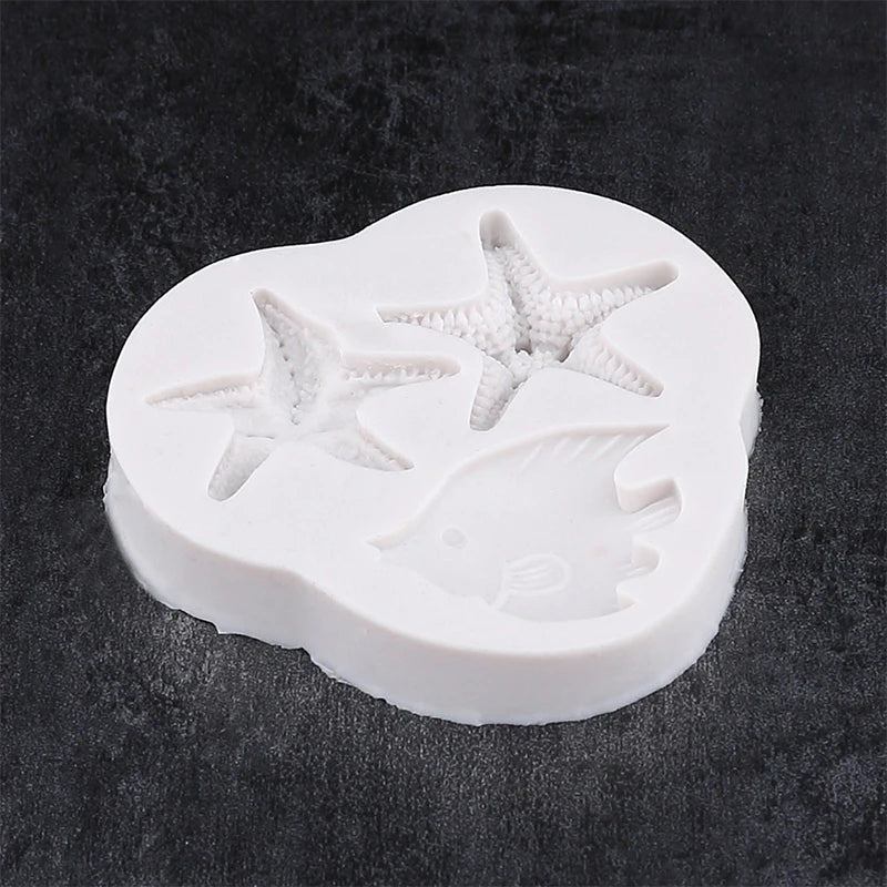 2021 New Sea Animal Mold DIY Seahorse Sea Star Shell Fudge DIY Chocolate Silicone Mold Cake Decor Accessories Epoxy Resin Mold