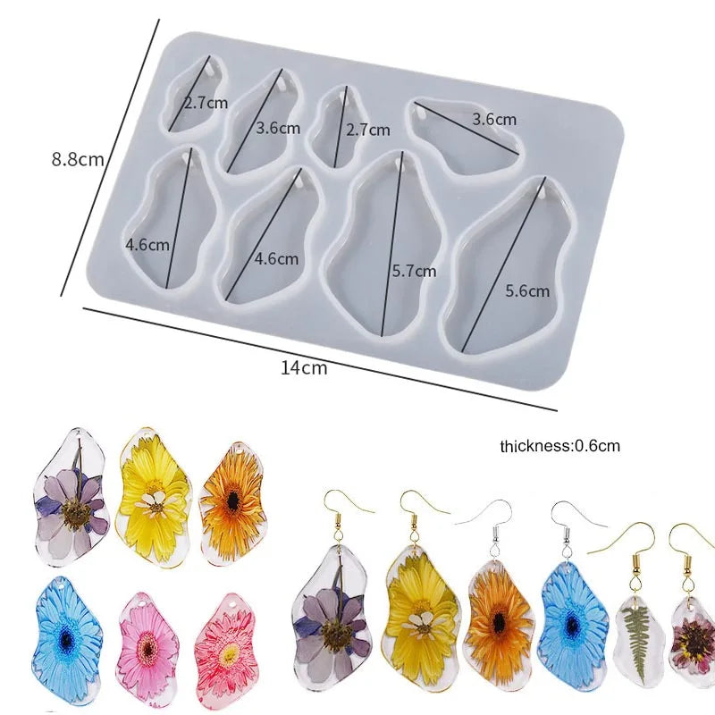 Cabochon Gem Jewelry Silicone Mold Oval Teardrop for Crafting Resin Epoxy Pendant Earrings Making Casting DIY Craft Mold