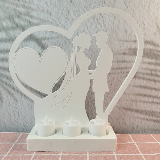 DIY Wedding Love Inserts Gypsum Silicone Mold Candle Holder Desktop Ornament Resin Epoxy Mold Couple Home Decoration Storage