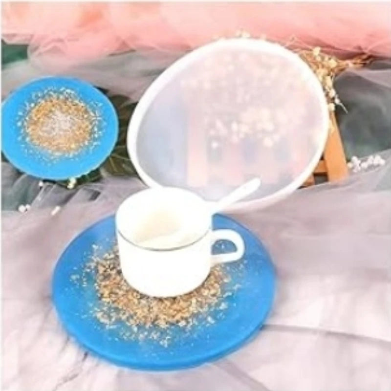 DIY Crystal Epoxy Resin Mold Square Coaster With Coaster Storage Box Silicone Mirror Mold  For Resin