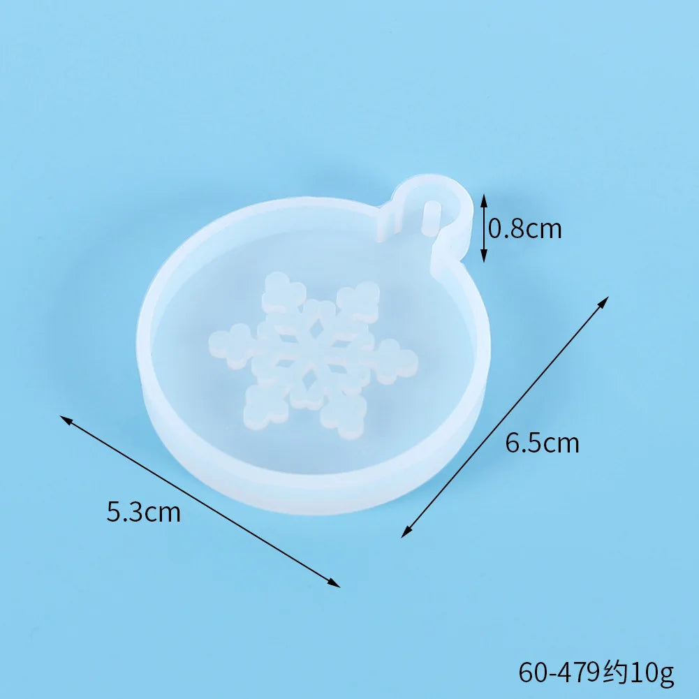 Christmas Hollow Snowflake Ornament Silicone Mold Soft Clear Mould Resin Craft Winter Embellishment DIY Pendants Jewelry Making