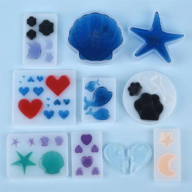 DIY Crystal Epoxy Resin Heart Cat Claw Cabochon Silicone Molds DIY Dried Flowers Jewelry Pendant Moulds UV Resin Mold