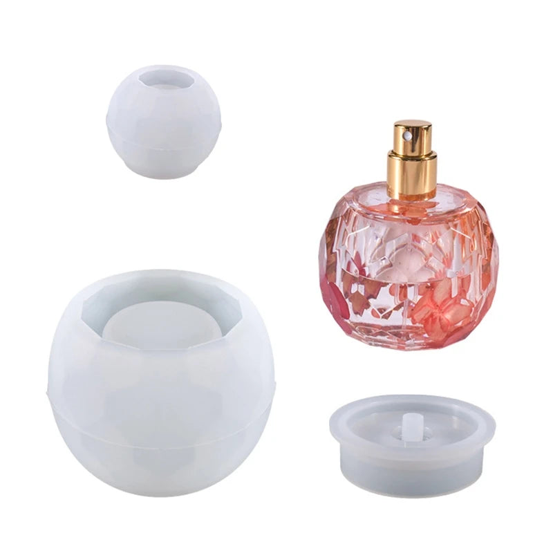 Diy Crystal Epoxy Resin Mold Cut Surface Irregular Perfume Bottle Storage Decoration Silicone Mold Container Epoxy Mold