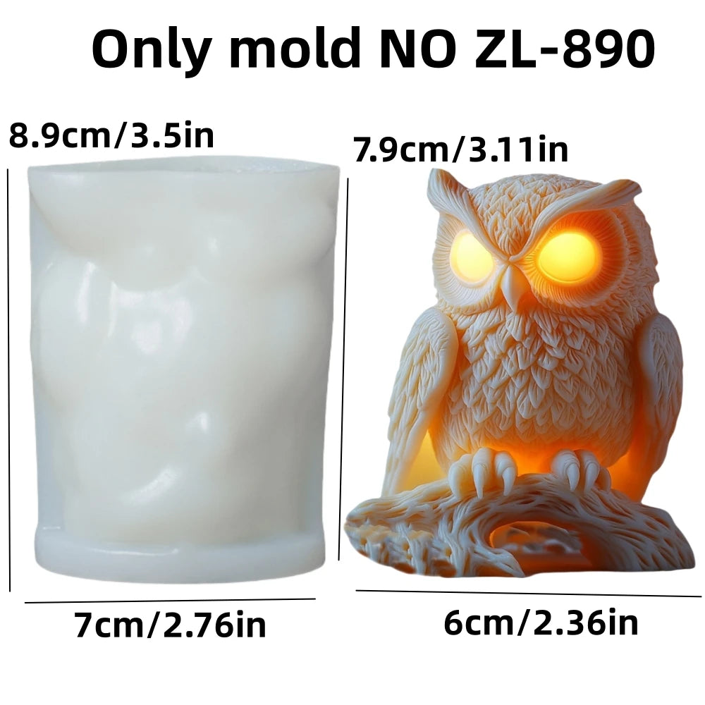 Cute Owl Candle Silicone Mold New Animal Owl Resin Silicone Mold Owl Concrete Mould Gypsum Mold Owls Cake molds Christmas gift