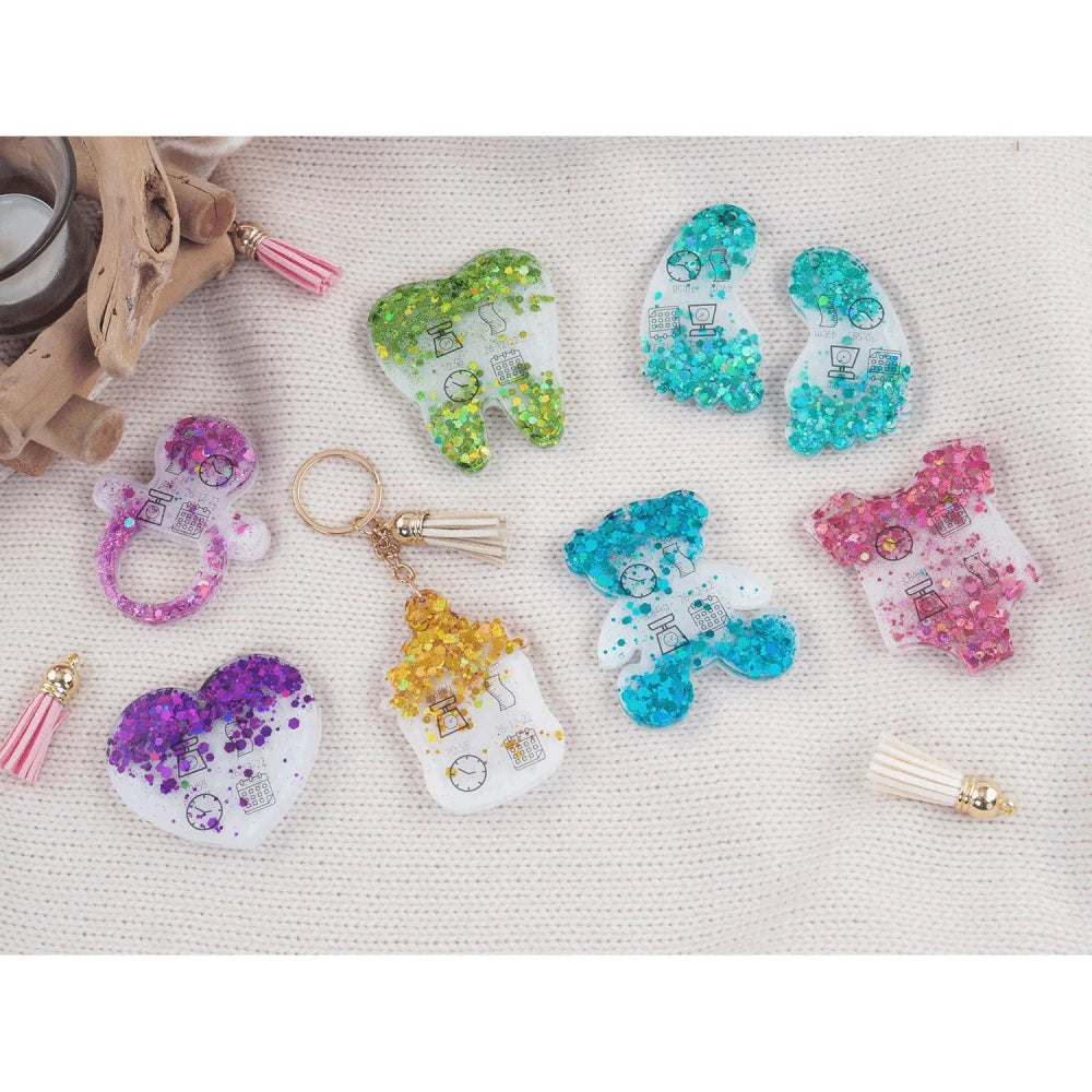 Baby Shower Bapti Pendants Decoration Cute Baby Foot Bottle Shape Epoxy Resin Mold KeyChain Pendant Making Baby Birthday Decor