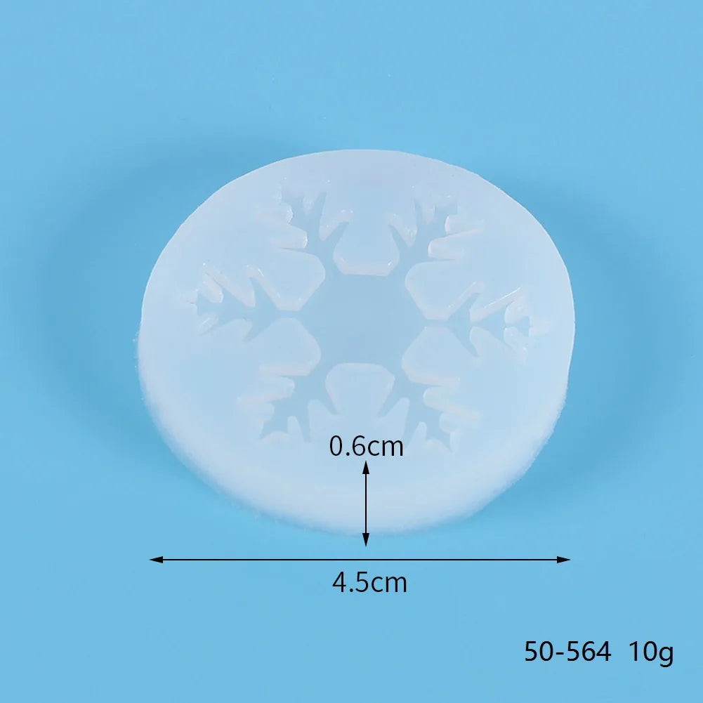 Christmas Hollow Snowflake Ornament Silicone Mold Soft Clear Mould Resin Craft Winter Embellishment DIY Pendants Jewelry Making