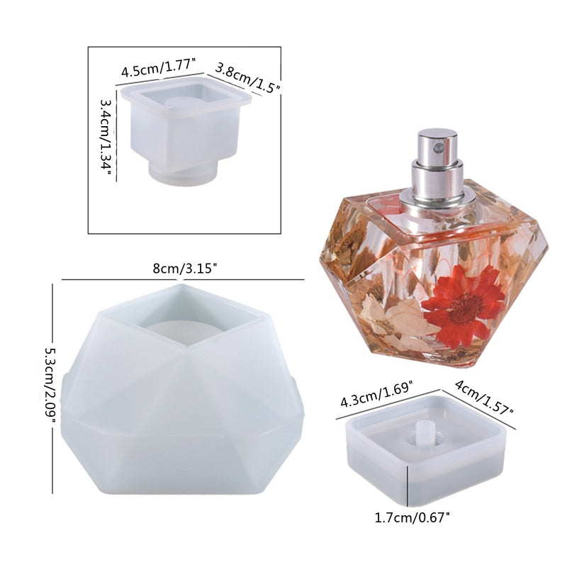 Diy Crystal Epoxy Resin Mold Cut Surface Irregular Perfume Bottle Storage Decoration Silicone Mold Container Epoxy Mold