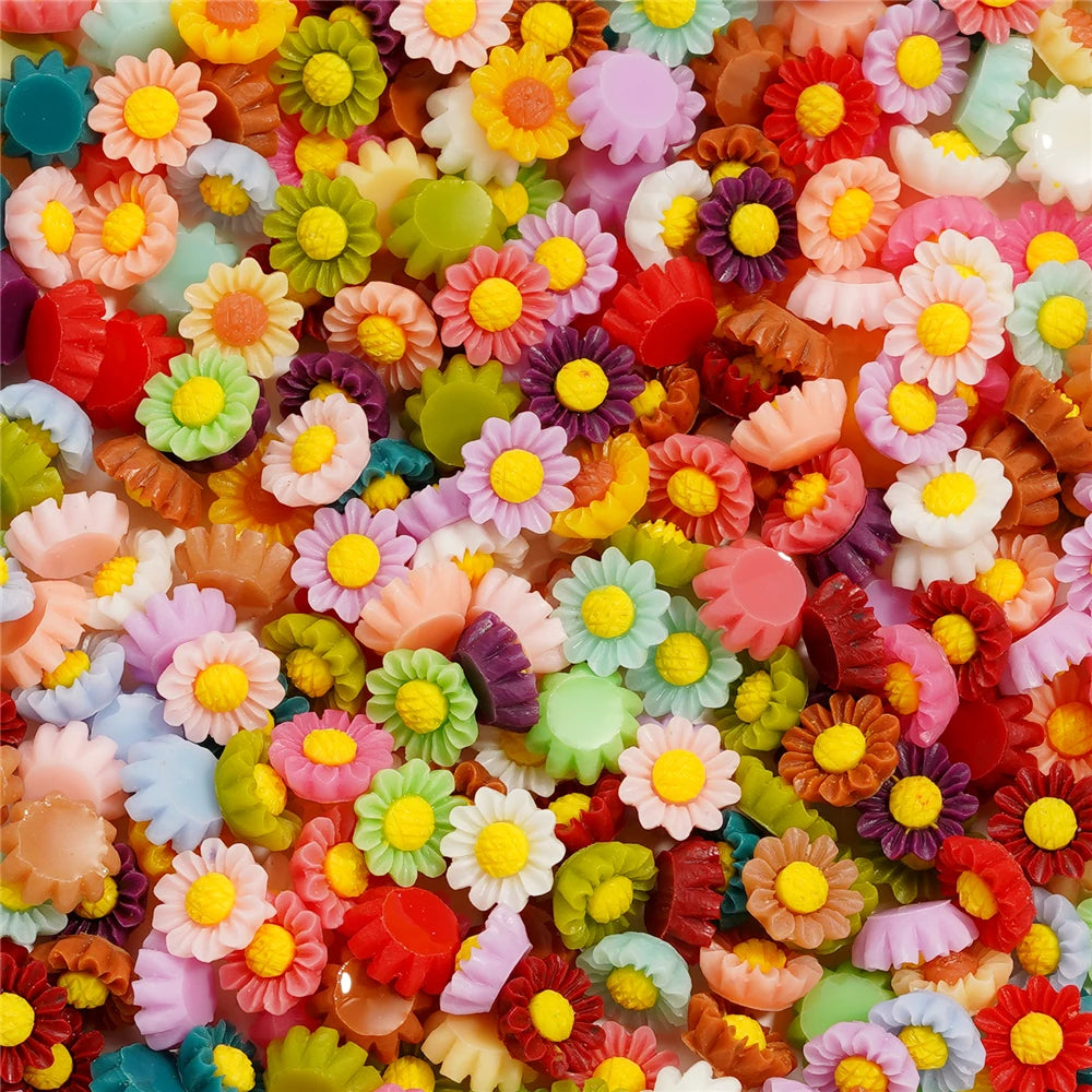 100Pcs/Lot Cute Resin 6/8mm Mixed Flowers Fillings Materials for DIY Epoxy Resin Mold Nail Art Decor Crafts Accessories