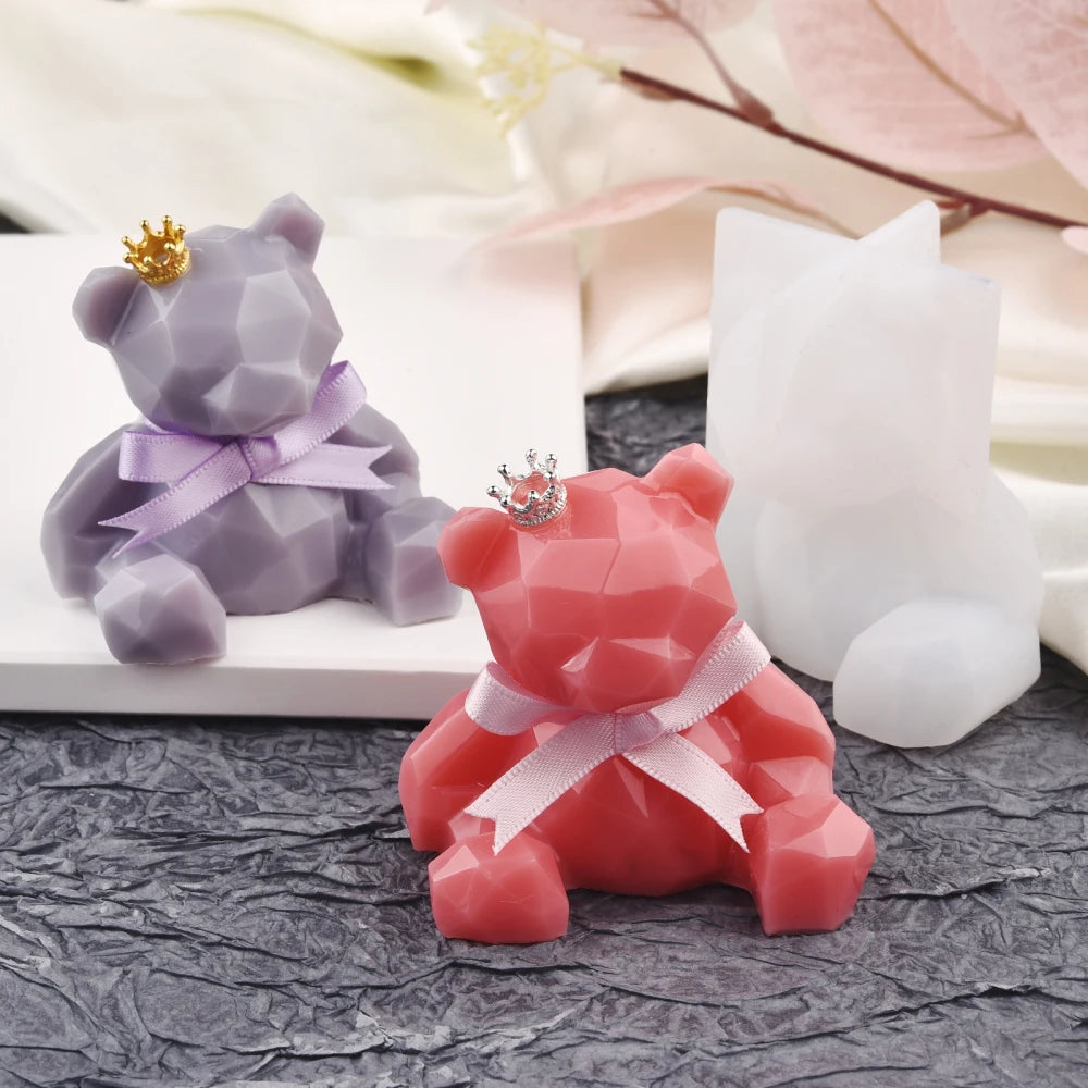 DIY Cute Animal Crystal Drop Glue 3D Mold Easter Rabbit Cat Dog Silicone Mold For Candle Making Home Table Decoration Crafts