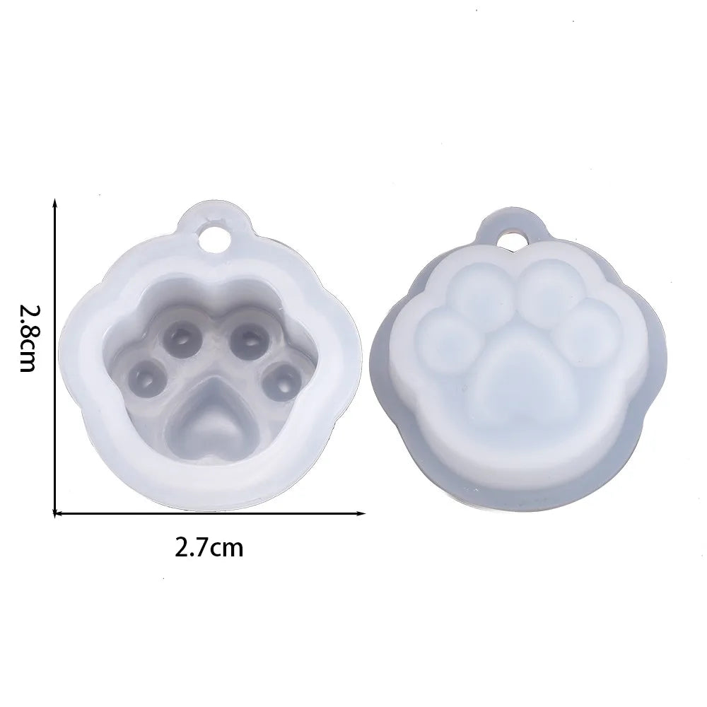 Cat Paw Silicone Mold Keychain Pendants Epoxy Resin Mould for DIY Pendant Epoxy Resin Molds Crafts Jewelry Making Accessories