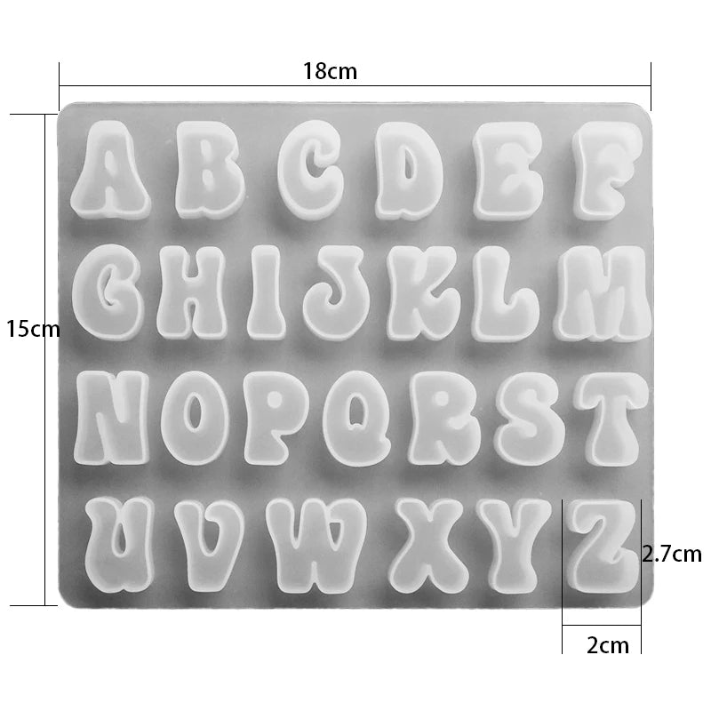 Alphabet Epoxy Resin Silicone Mold DIY Letter Number Pendant Resin Mold Keychain Earring Epoxy Resin Jewelry Crafts Casting Mold