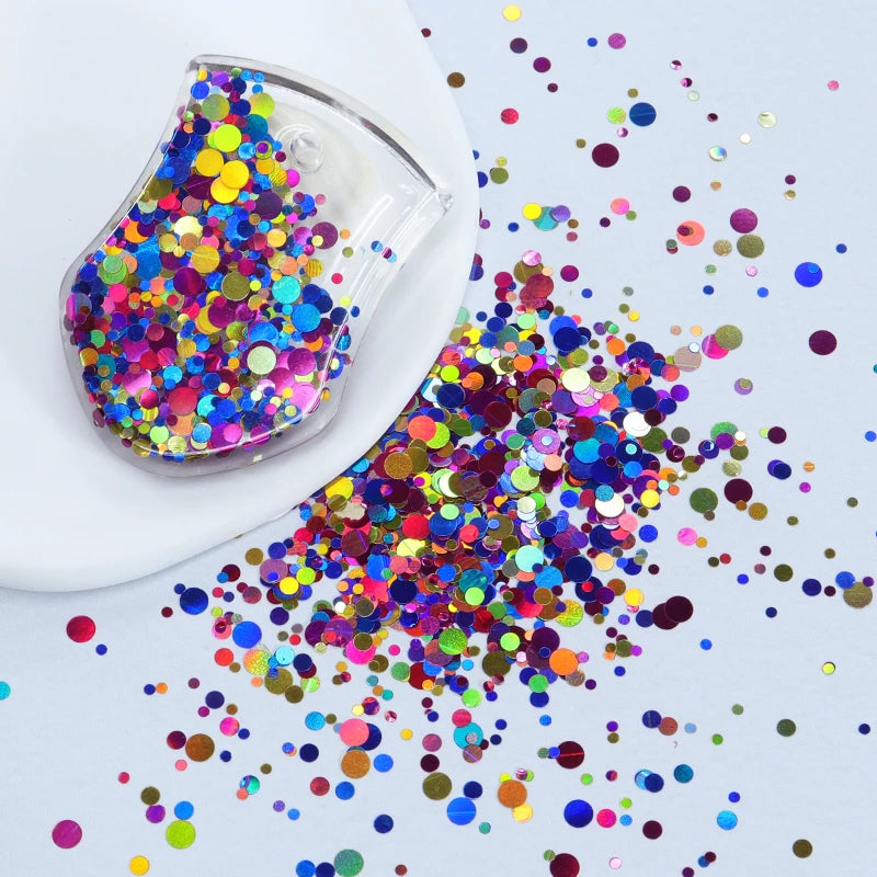 10g Resin Sequins Holographic Round Glitter Epoxy Resin Filling Pigment Silicone Mold Filler DIY Pendant Jewelry Making Material