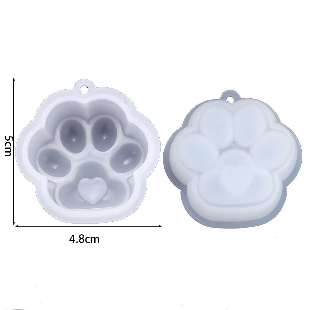 Cat Paw Silicone Mold Keychain Pendants Epoxy Resin Mould for DIY Pendant Epoxy Resin Molds Crafts Jewelry Making Accessories