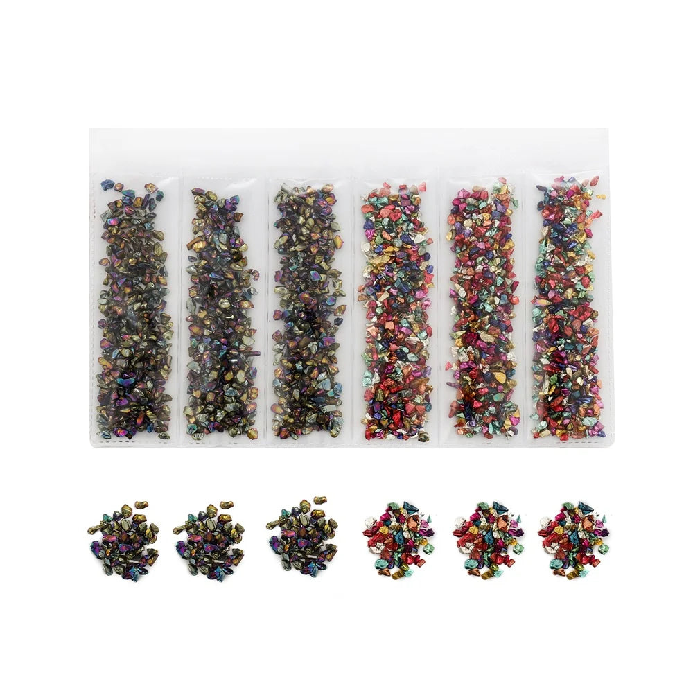 20/50g Glass Metal Crushed Stone Filler DIY Table Decoration Cake Fruit Coaster Filling Decorative Crystal For Epoxy Resin Mold