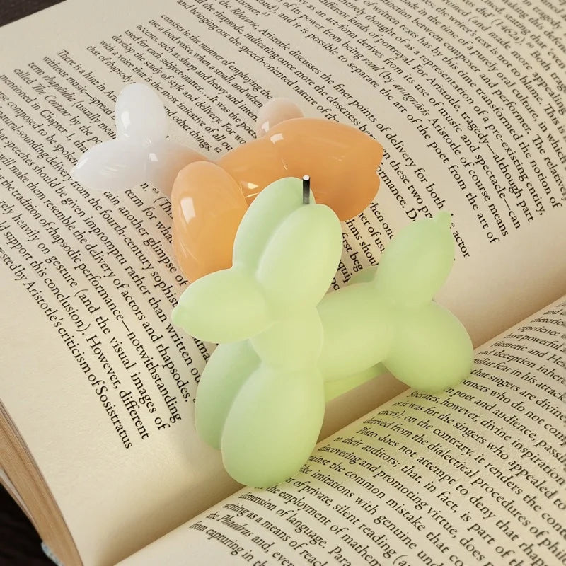 3D Dog Aromatherapy Candle Silicone Mold DIY Trojan Balloon Dog Pendant Keychain Resin Epoxy Mold Home Decoration Storage