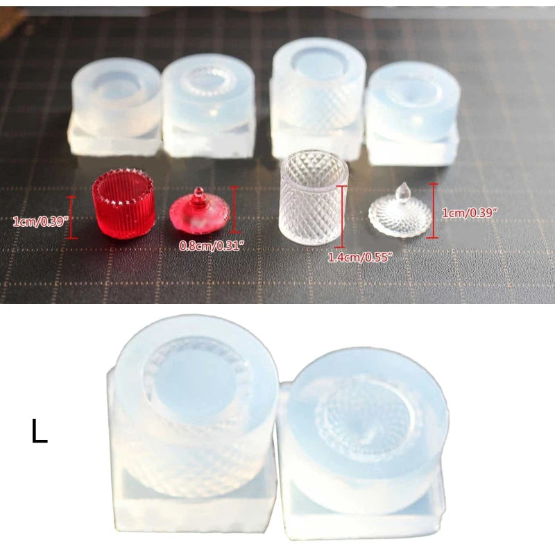 3D Jar Resin Mold Set Soft Silicone Mould Resin Cup Storage Container Mini Molds Unique Cylinder Bottle for Jewelry Making Tools