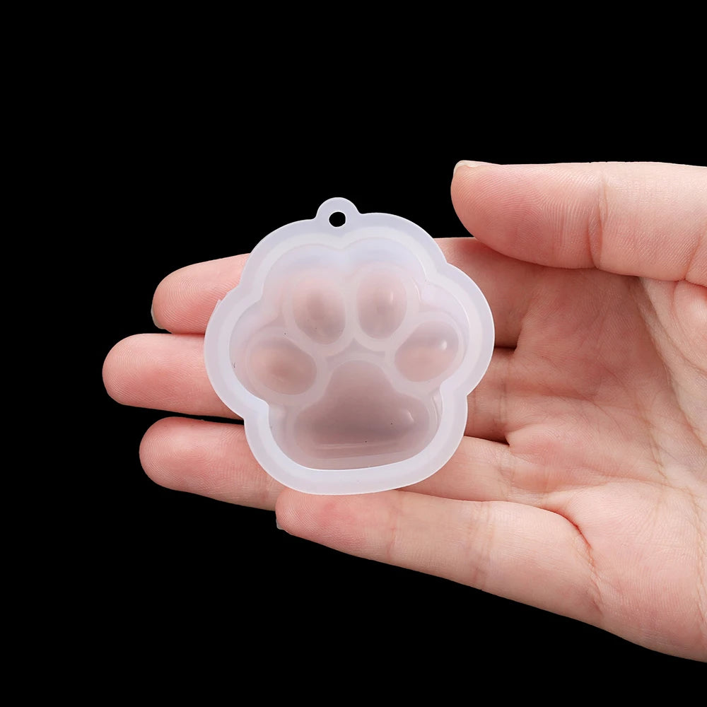 Cat Paw Silicone Mold Keychain Pendants Epoxy Resin Mould for DIY Pendant Epoxy Resin Molds Crafts Jewelry Making Accessories