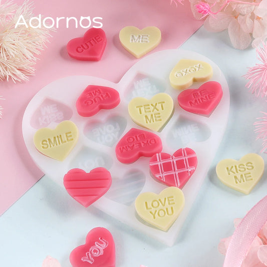 1pc Love Heart Letter Silicone Resin Molds For Earring Necklace Bracelet Keychain DIY Couple Valentine's Day Gift Casting Molds