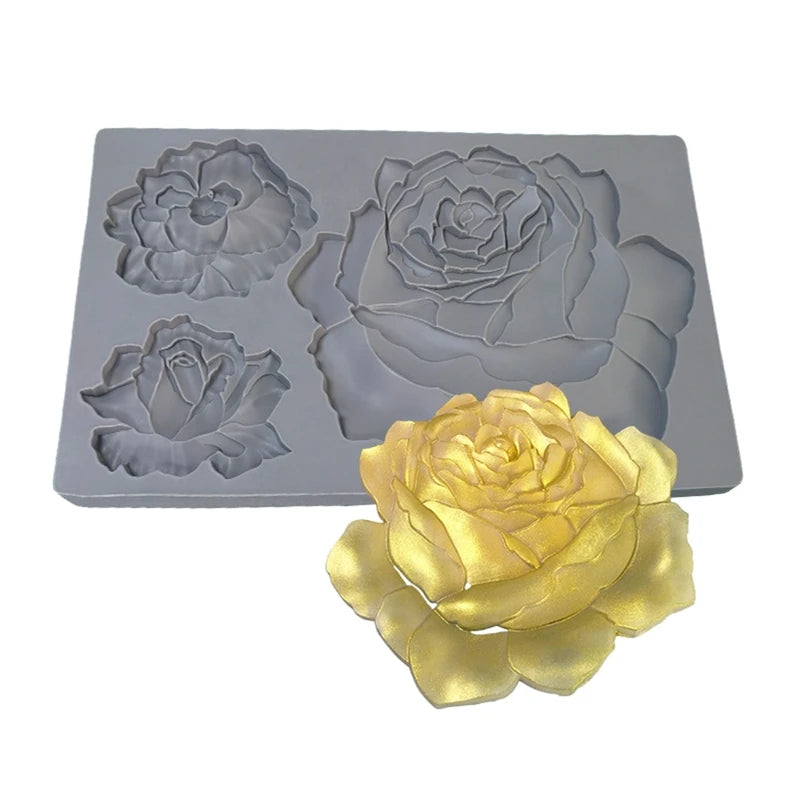 10 Styles 3D Flower Silicone Mold Resin Camellia Peony Daisy Lotus Flower Pendant Jewlery Making Tools Epoxy Resin Molds