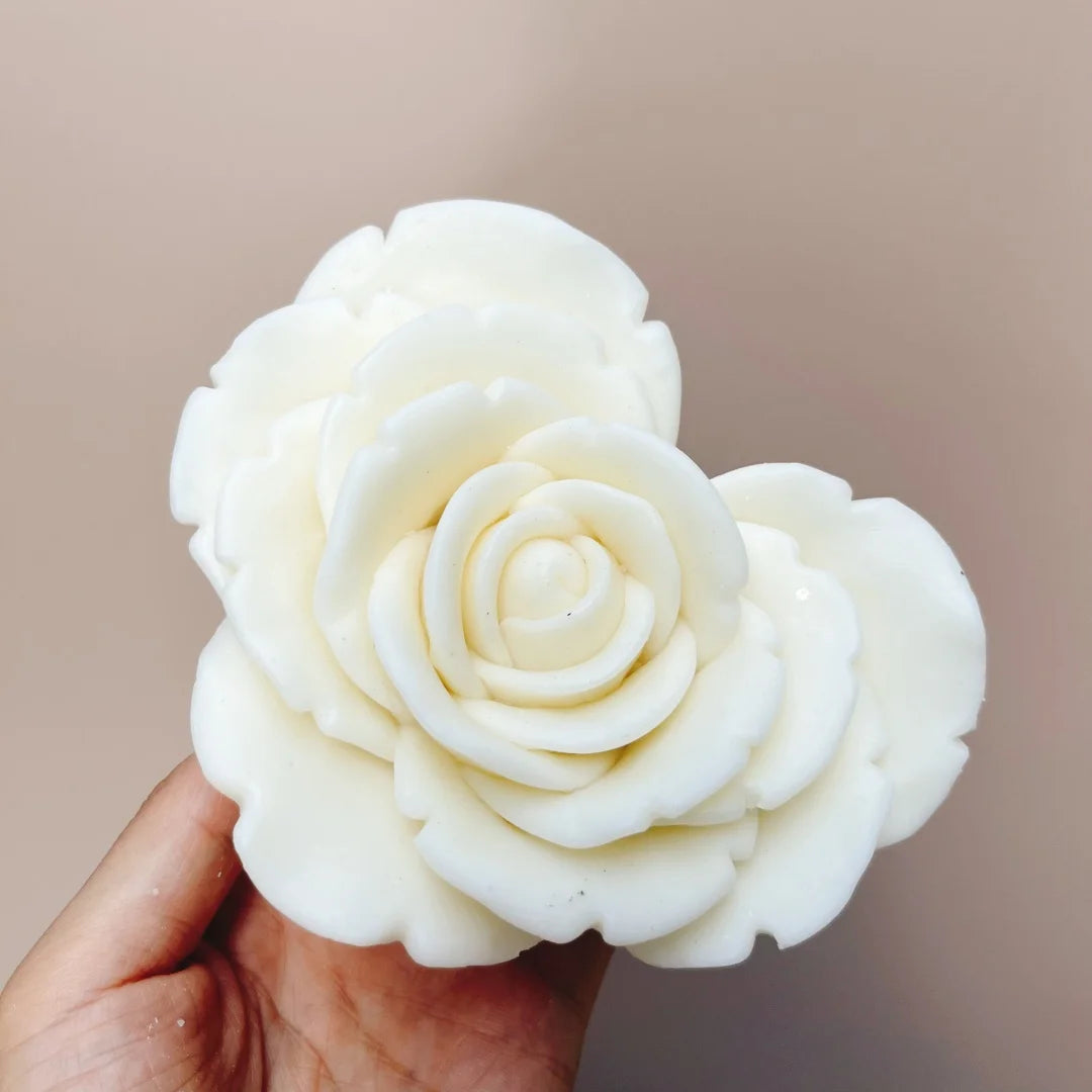 DIY heart shaped rose flower candle silicone mold large Love shaped flower candle mold blooming flower resin mold Christmas