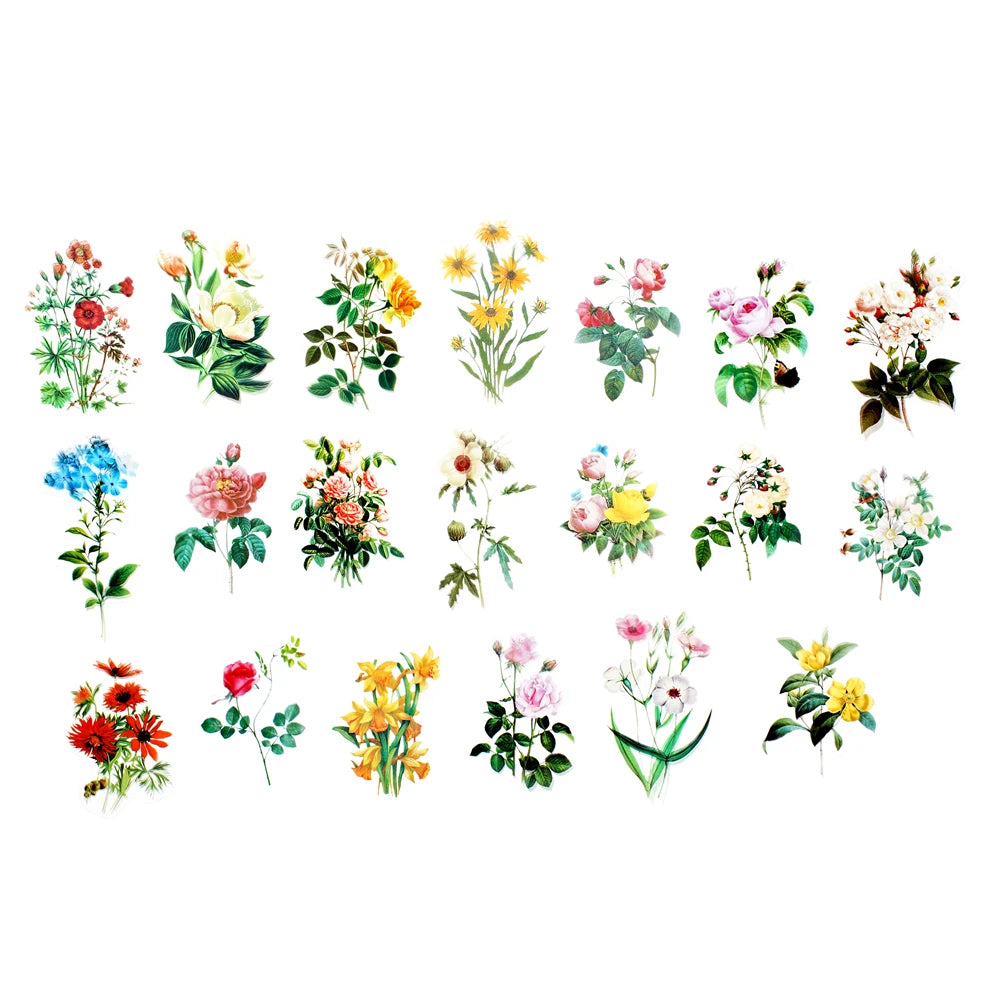 40Pcs/Bag Plant Nature Flower Decorative PVC Sticker Epoxy Resin Crafts Fillers Material for DIY Epoxy Resin Molds Book Decor