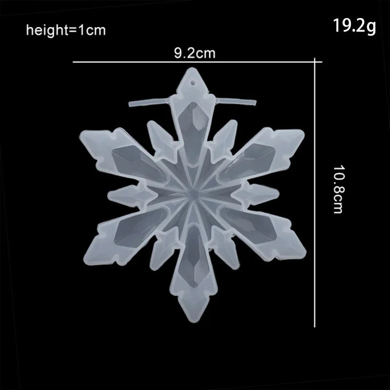 Christmas Hollow Snowflake Ornament Silicone Mold Soft Clear Mould Resin Craft Winter Embellishment DIY Pendants Jewelry Making