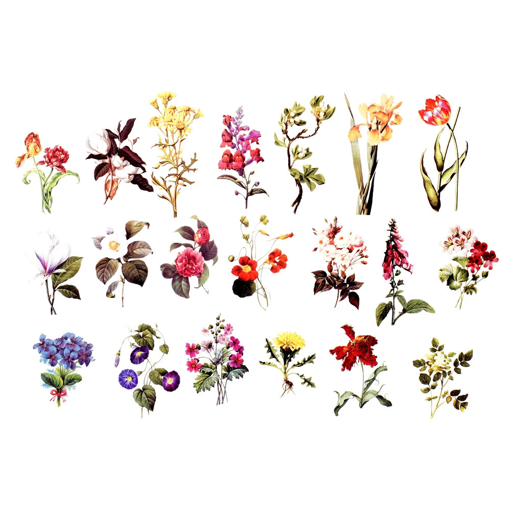 40Pcs/Bag Plant Nature Flower Decorative PVC Sticker Epoxy Resin Crafts Fillers Material for DIY Epoxy Resin Molds Book Decor