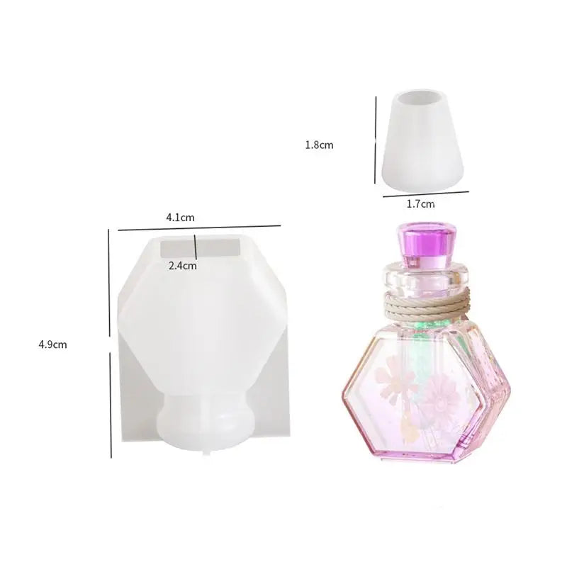 DIY Crystal Epoxy Drifting Bottle Silicone Mold Small Night Lights Bottles Aromatherapy Quicksand Bottles Mold Foe Resin Making