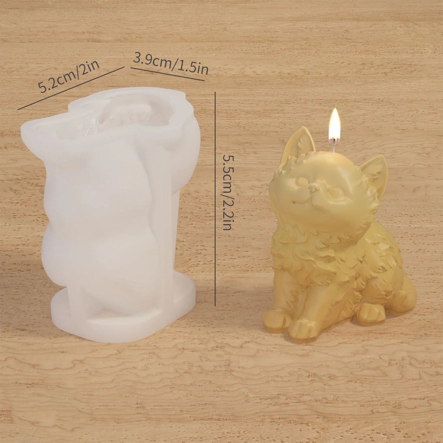 DIY 3D Cat Candle Silicone Mold Aromatherapy Gypsum Candlestick Ornament Epoxy Resin Mold Home Handicrafts Decoration Storage