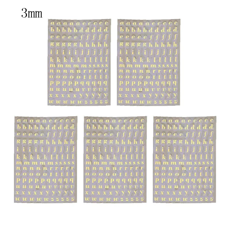 1/3/5/6Pcs 3/4/4.5/9mm Alphabet Letters Numbers Chunky Glitter Epoxy Resin Decorative Stickers