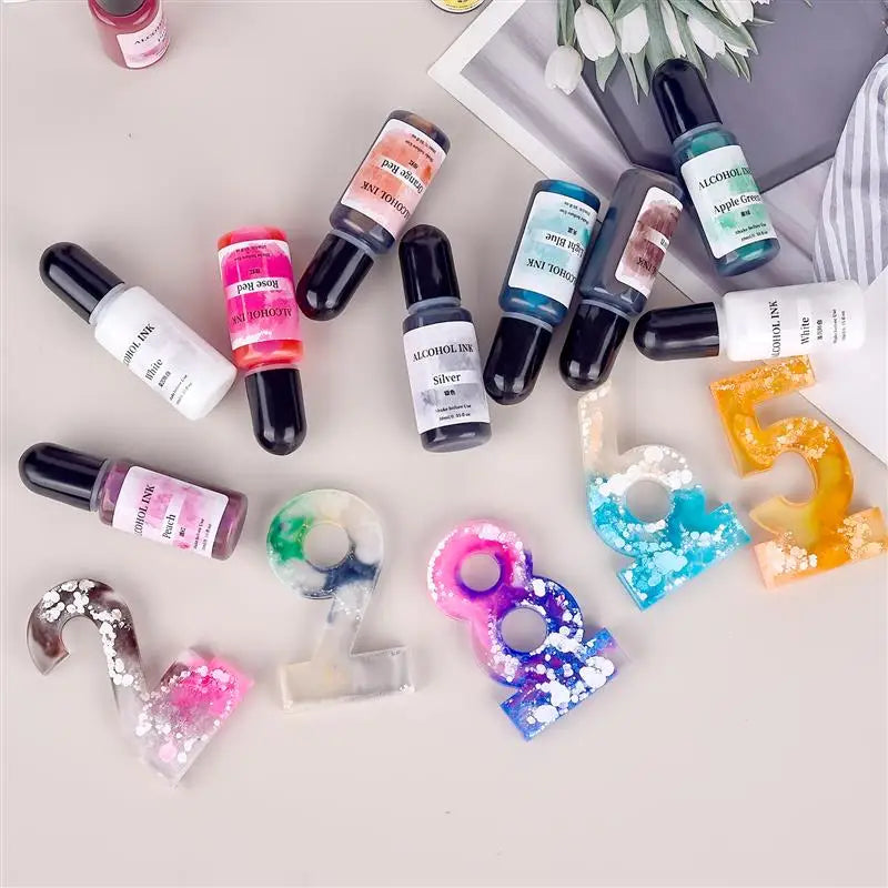 28 Colors 10ml Morandi Resin Pigment Set For DIY Epoxy Resin Mold Liquid Dye Ink Alcohol Colorant Jewelry Making Supplies Tools