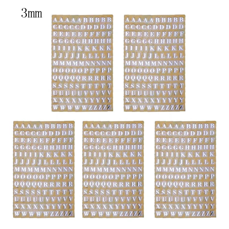 1/3/5/6Pcs 3/4/4.5/9mm Alphabet Letters Numbers Chunky Glitter Epoxy Resin Decorative Stickers