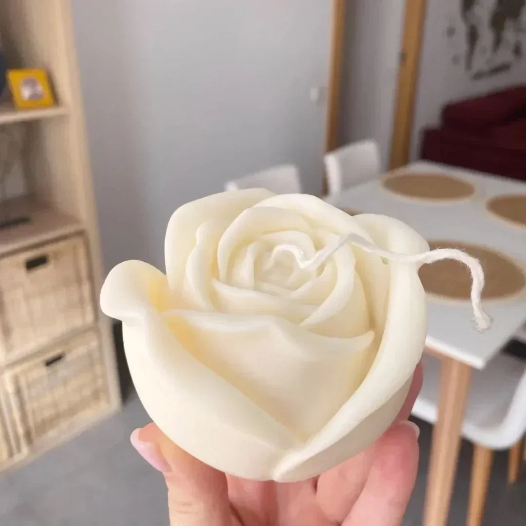 DIY heart shaped rose flower candle silicone mold large Love shaped flower candle mold blooming flower resin mold Christmas