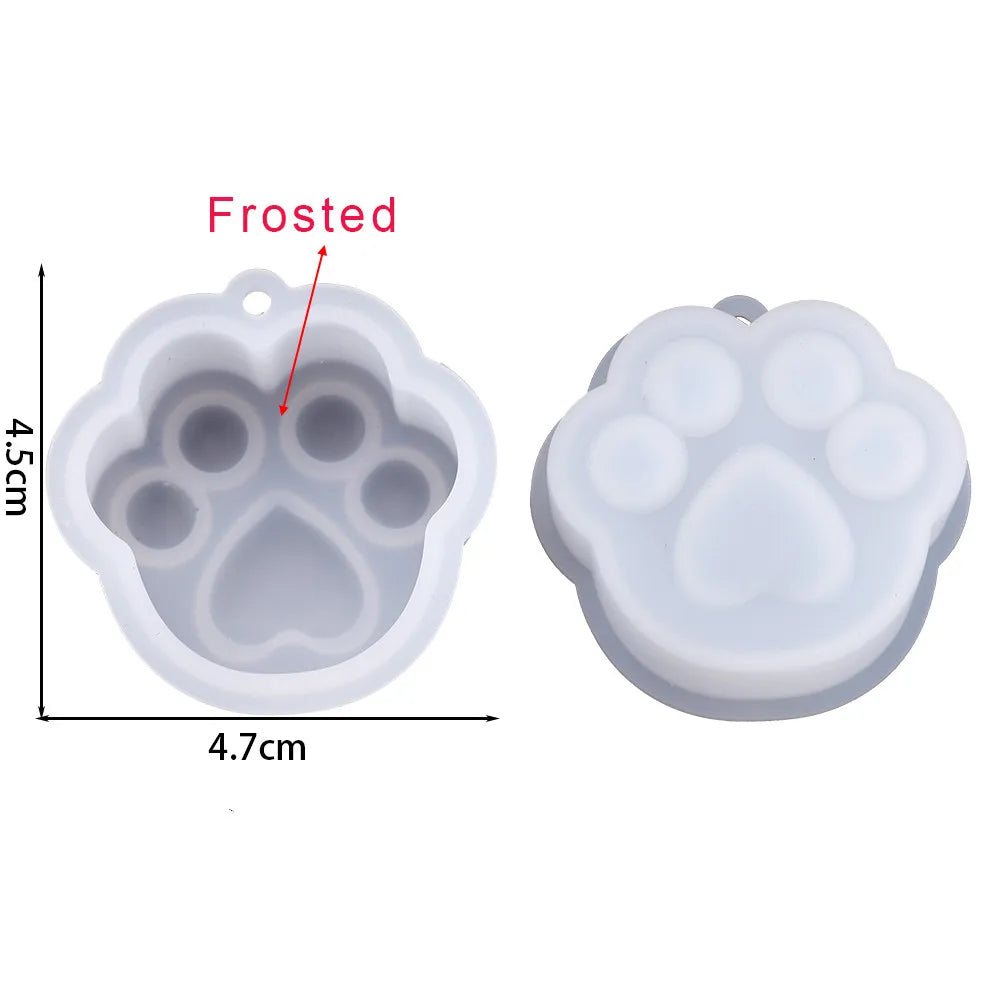 Cat Paw Silicone Mold Keychain Pendants Epoxy Resin Mould for DIY Pendant Epoxy Resin Molds Crafts Jewelry Making Accessories