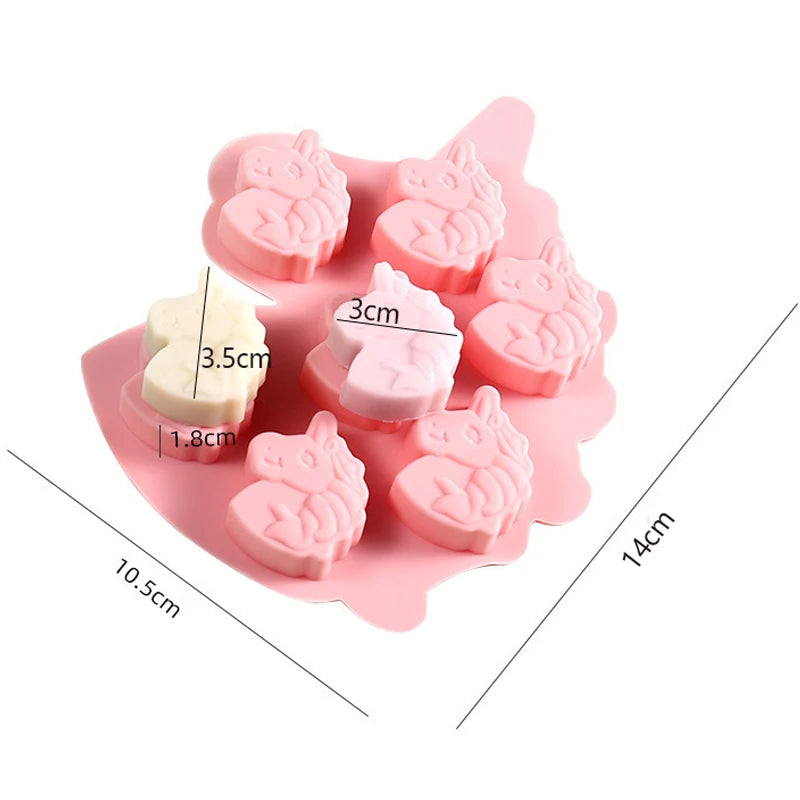 7 Cavitiy Unicorn Shape Soap Silicone Mold DIY Handmade Fondant Chocolate Mousse Cake Form Mould Resin Craft Decorating Tools