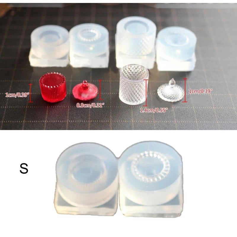 3D Jar Resin Mold Set Soft Silicone Mould Resin Cup Storage Container Mini Molds Unique Cylinder Bottle for Jewelry Making Tools