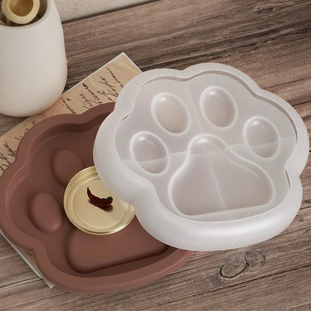 DIY Cat Claw Storage Tray Silicone Mold Gypsum Jewelry Dish Fruit Plate Desktop Ornament Resin Epoxy Mold Home Crafts Decoration