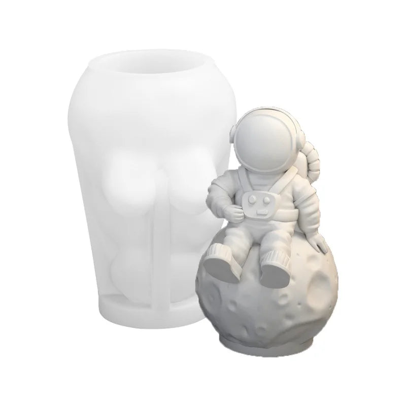 DIY Lunar Astronaut Silicone Mold Cartoon Astronaut Aromatherapy Gypsum Pendant Resin Mold Home Handicrafts Decoration Storage