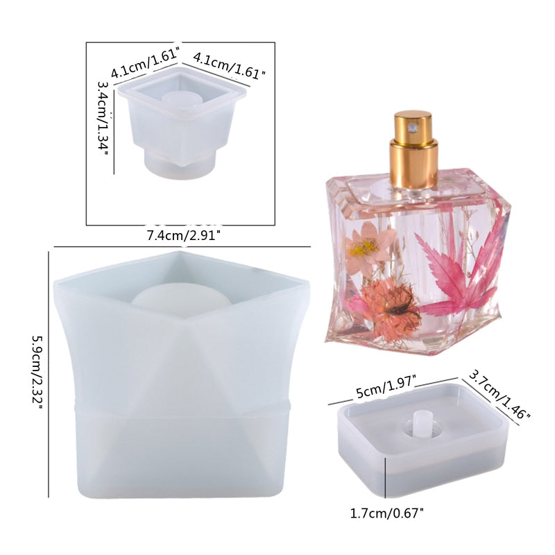 Diy Crystal Epoxy Resin Mold Cut Surface Irregular Perfume Bottle Storage Decoration Silicone Mold Container Epoxy Mold